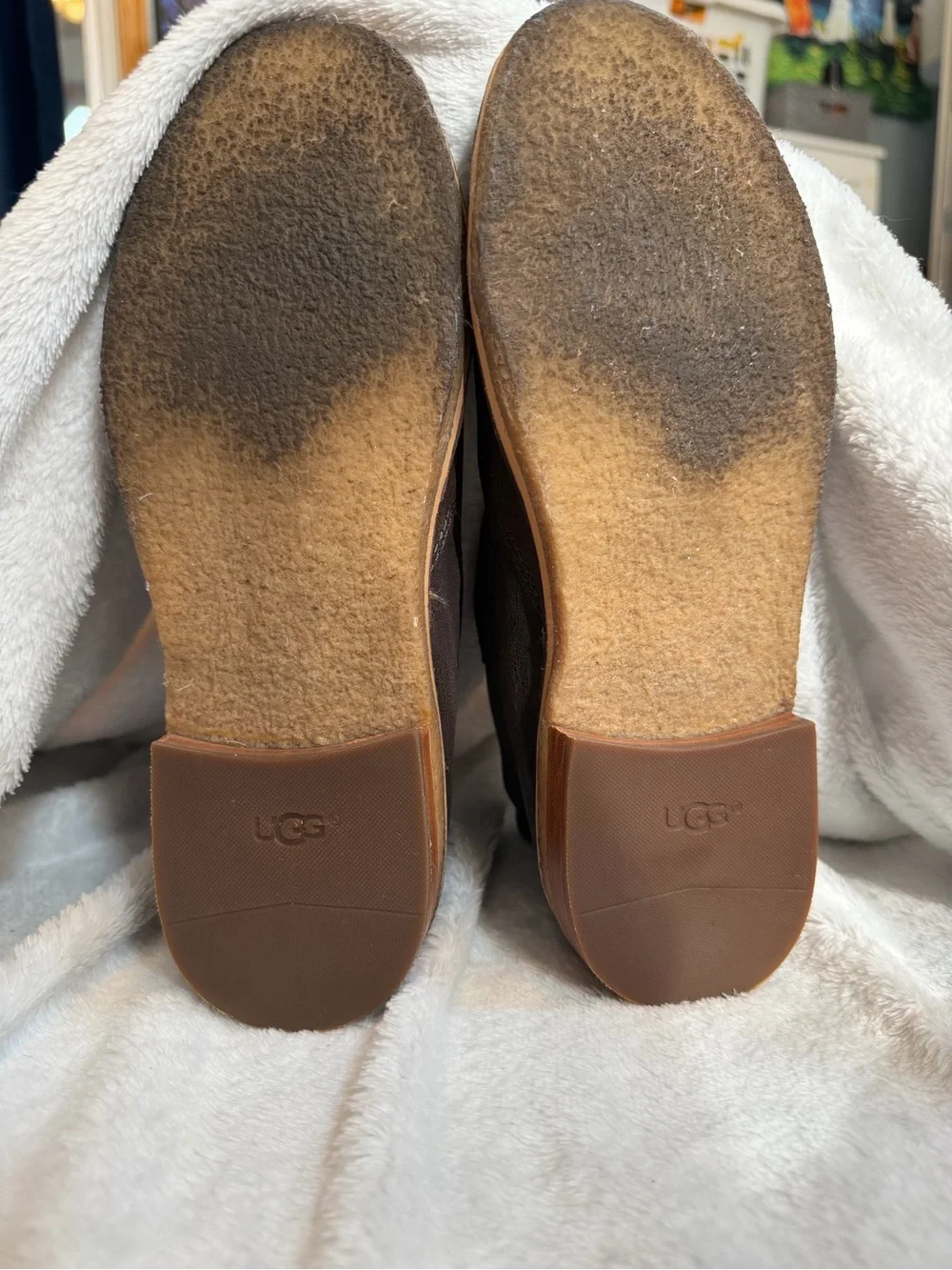 UGG Clementine Brown Leather Side Zip Ankle Boots Size 6